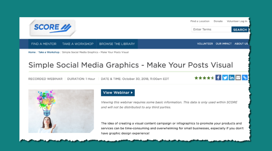 SCORE WEBINAR: Simple Social Media Graphics