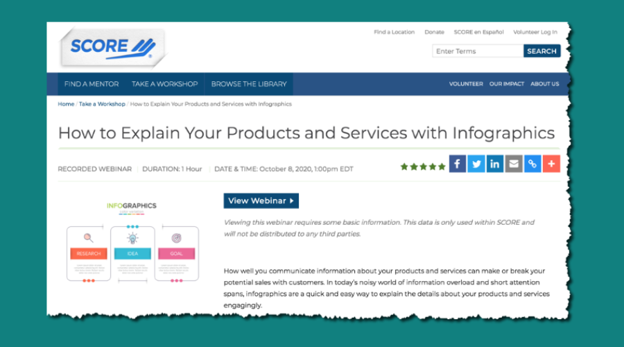 SCORE Webinar: How to Explain Your Products and Services with Infographics